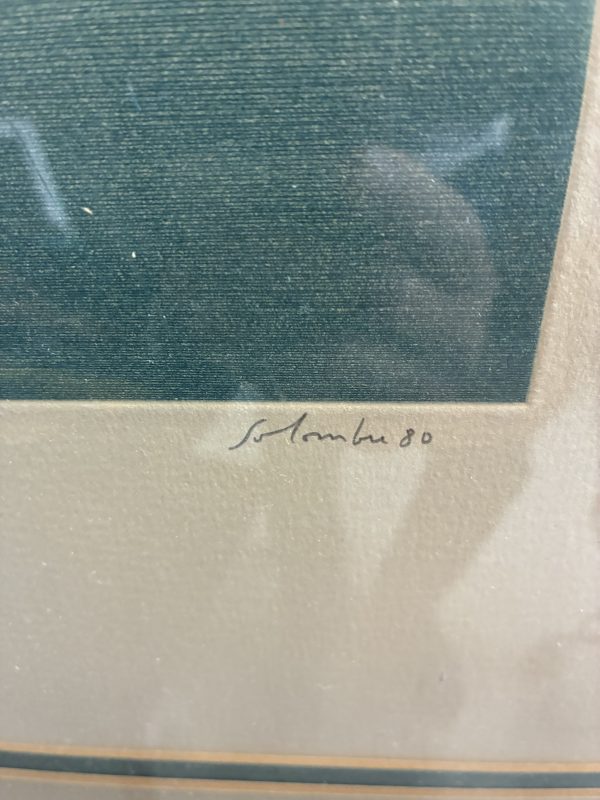 Framed Aquatint Etching by Jen Solombre, ca 1980