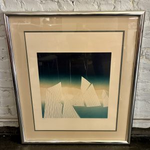 Framed Aquatint Etching by Jen Solombre, ca 1980