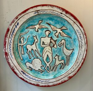 Large Ceramic Charger by Eugenio Pattarino Italy, 1950s