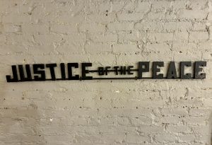 Old Wooden Justice of the Peace Sign