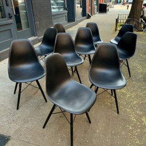 Charles & Ray Eames Dowel Leg Plastic Side Chairs by Herman Miller