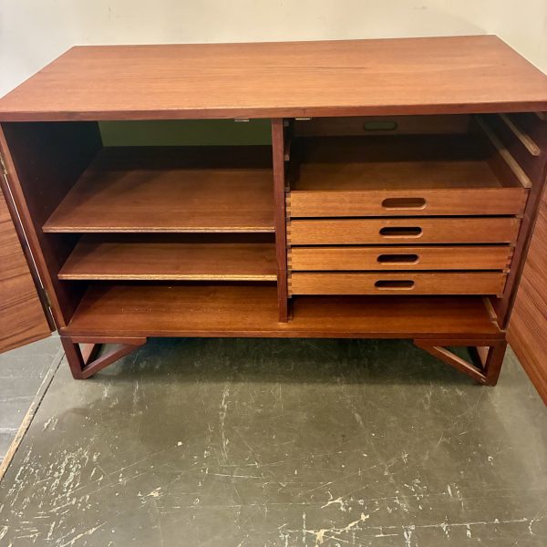 Svend Langkilde Bookmatched Teak Cabinet for Illums Bolighus, Denmark Circa 1960's