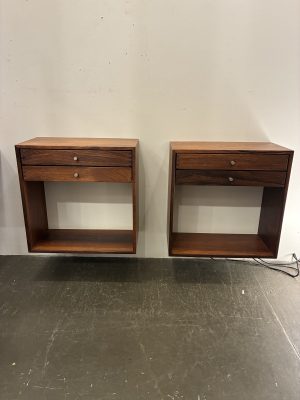 Pair of Wall Mounted Rosewood Nightstands by Kai Kristiansen