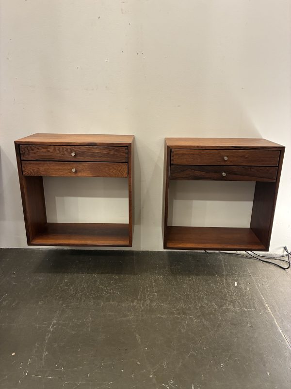 Pair of Wall Mounted Rosewood Nightstands by Kai Kristiansen
