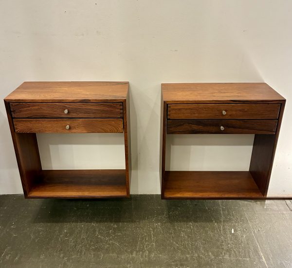 Pair of Wall Mounted Rosewood Nightstands by Kai Kristiansen