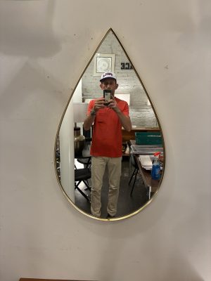 Anodized Aluminum Teardrop Mirror
