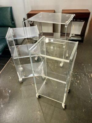 Custom Lucite Rolling Utility Carts