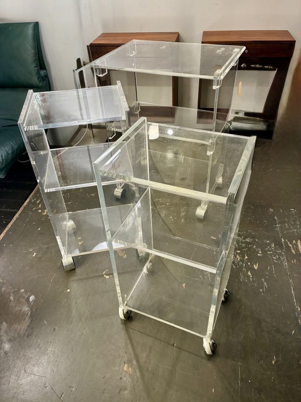 Custom Lucite Rolling Utility Carts
