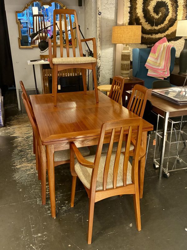 1960s Teak Dining Set-Extension Table & Six Chairs