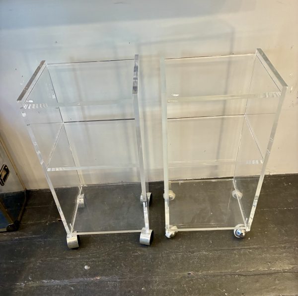 Custom Lucite Rolling Utility Carts