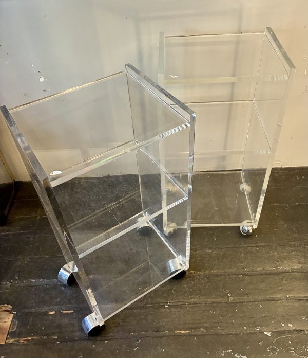 Custom Lucite Rolling Utility Carts