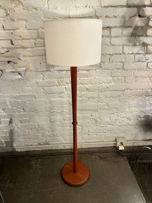 Tapered Turned Teak Floor Lamp
