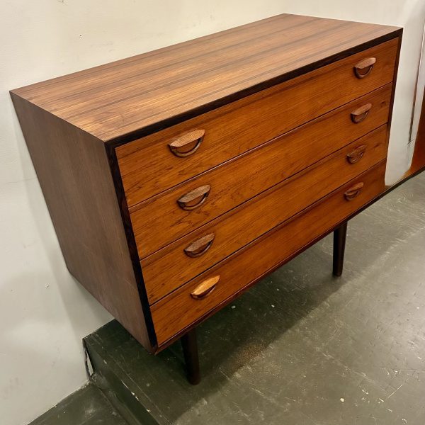 Kai Kristiansen Brazilian Rosewood Four Drawer Chest by FM Mobler, Denmark