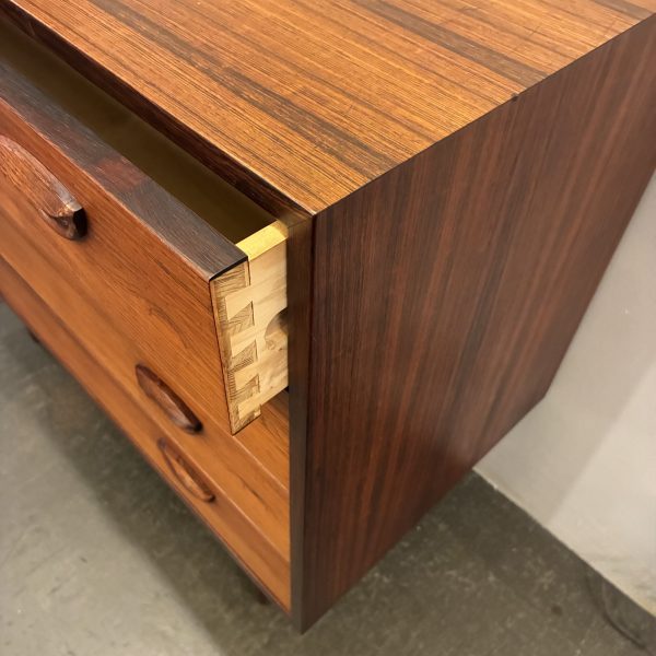 Kai Kristiansen Brazilian Rosewood Four Drawer Chest by FM Mobler, Denmark