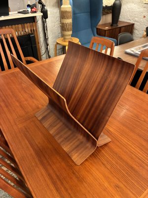 Bent Mahogany Magazine Rack by Paul Rowan for Umbra