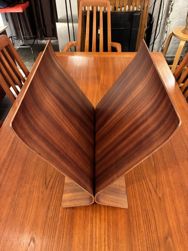 Bent Mahogany Magazine Rack by Paul Rowan for Umbra