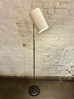 Black & White & Chrome Floor Lamp with Cylindrical Head by Kovacs