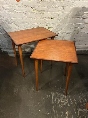 Danish Teak Nesting Tables with Tapered Beech Legs