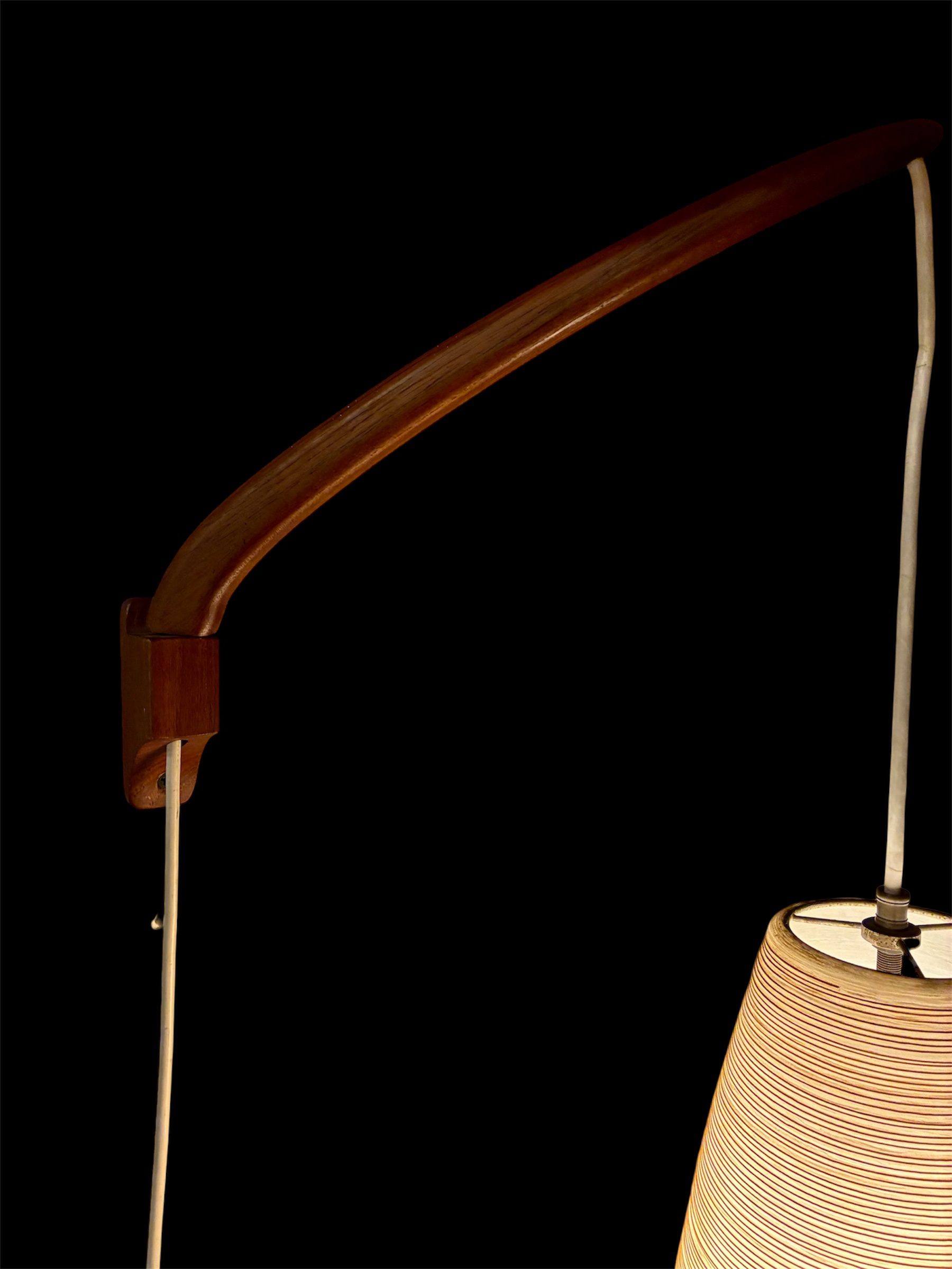 Teak Wall Mounted Swing Arm Lamp by Gunnar and Lotte Bostlund