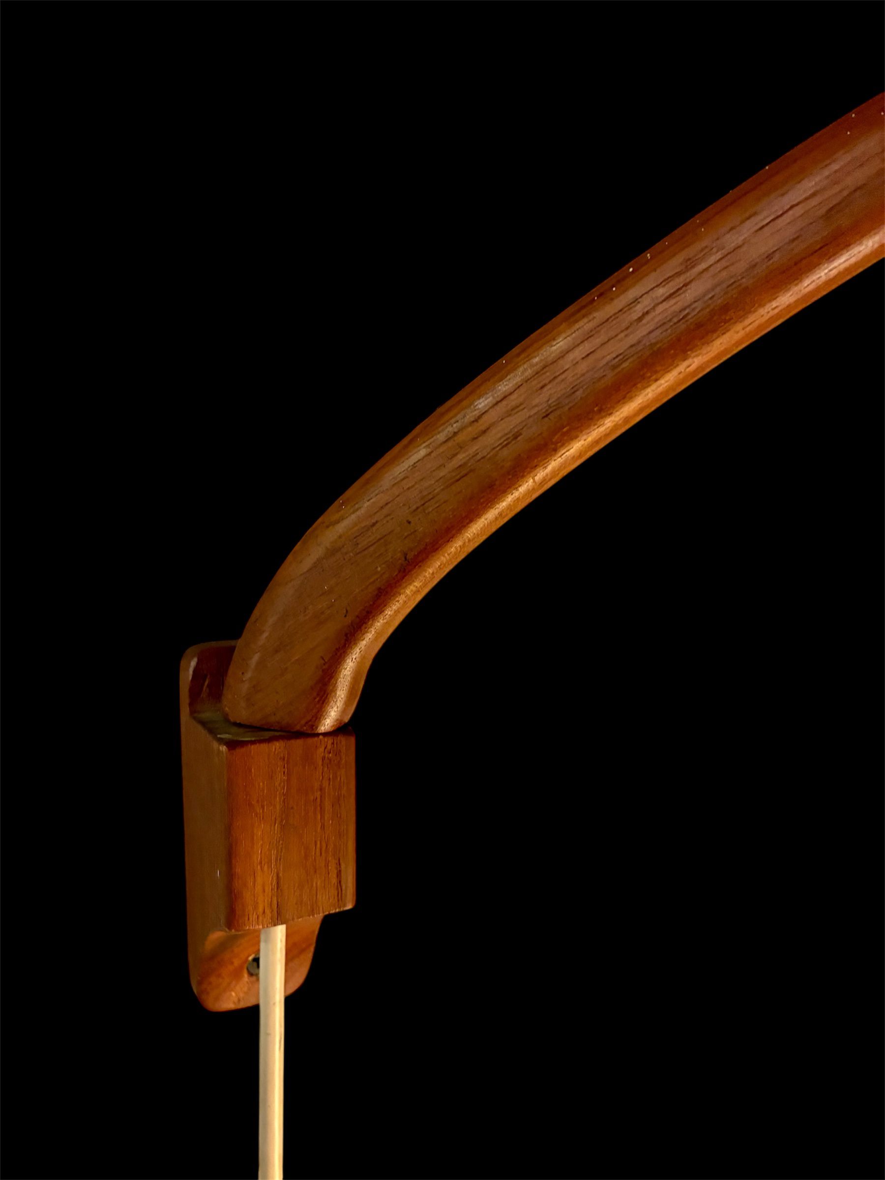 Teak Wall Mounted Swing Arm Lamp by Gunnar and Lotte Bostlund