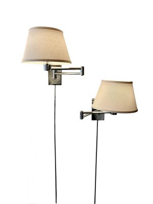 Nessen Chrome Wall Mount Swing Arm Lamps