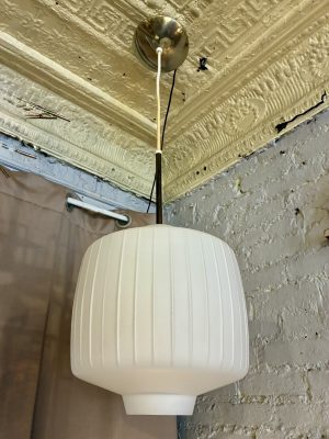 Reeded Glass Pendant Lamp by Lightolier