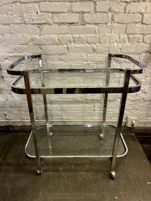 Chrome & Glass Serving Trolley from the 1970s