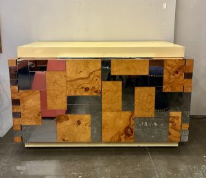 Paul Evans Burl & Chrome Patchwork Cabinet