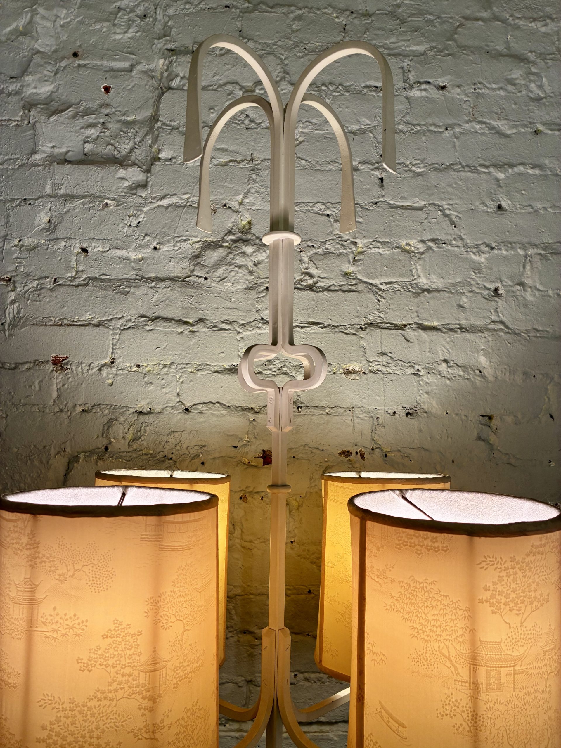 Massive Iron & Brass Torchiere by Tommi Parzinger