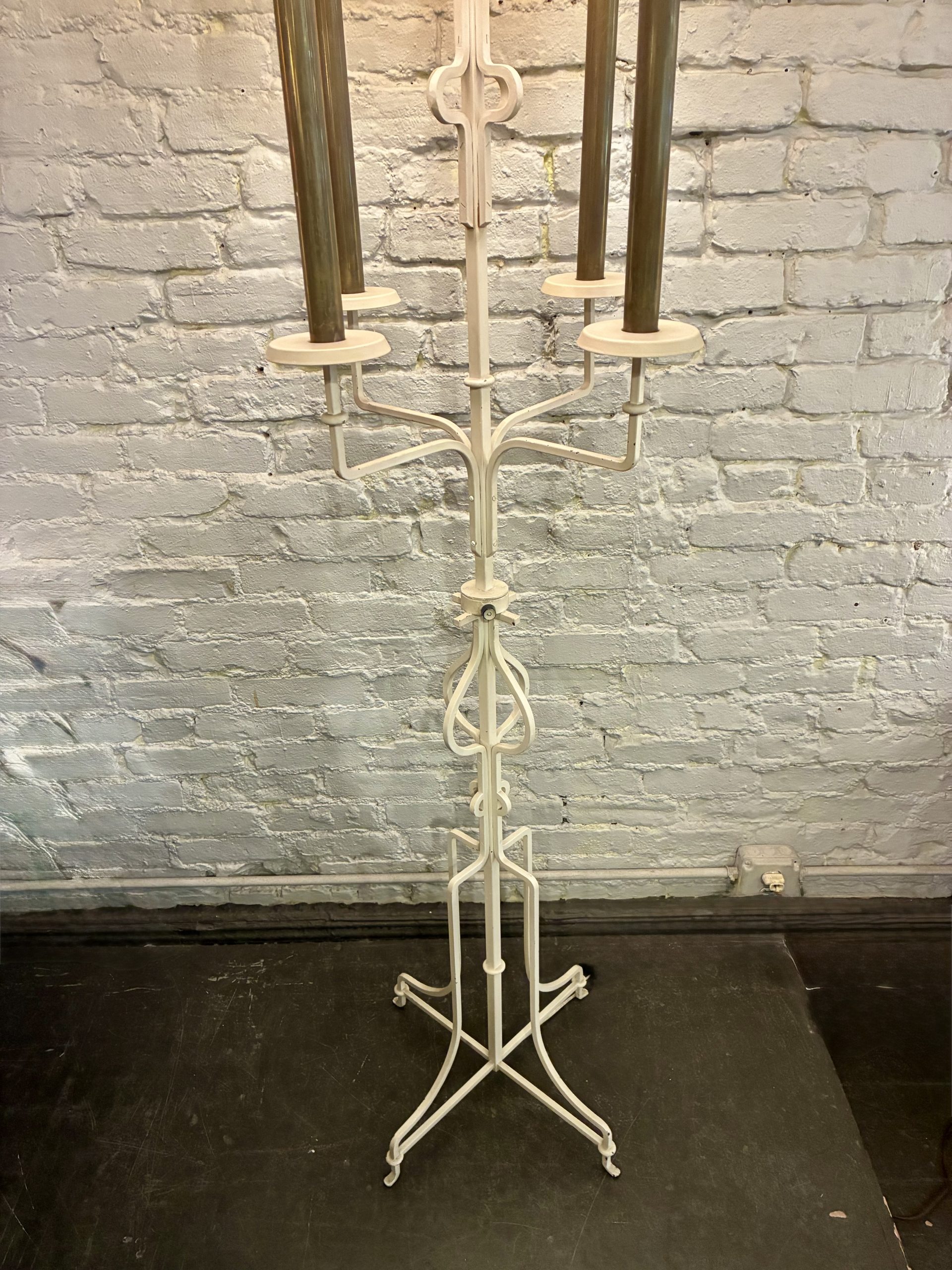 Massive Iron & Brass Torchiere by Tommi Parzinger