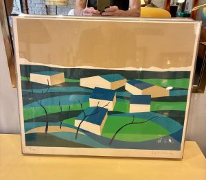 Modernist Landscape Silkscreen by Rafael Vallario