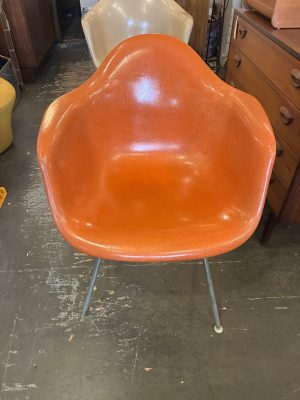 Orange Fiberglass Shell Armchair by Eames for Herman Miller