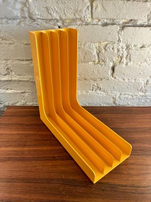 Gustavsburg Yellow Plastic Record Holder, Sweden, 1970s